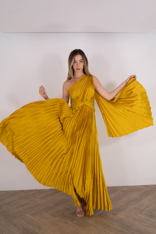 Golden Ruffled Dress