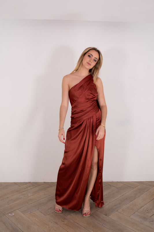 Rust Satin Dress