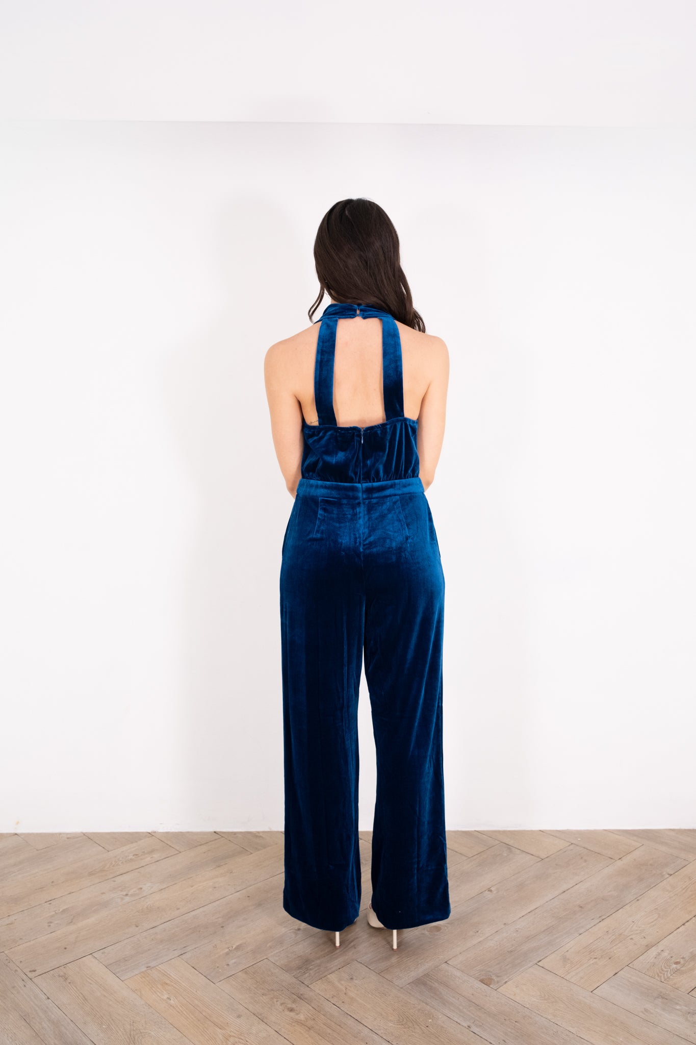 Teal Velvet Jumpsuit