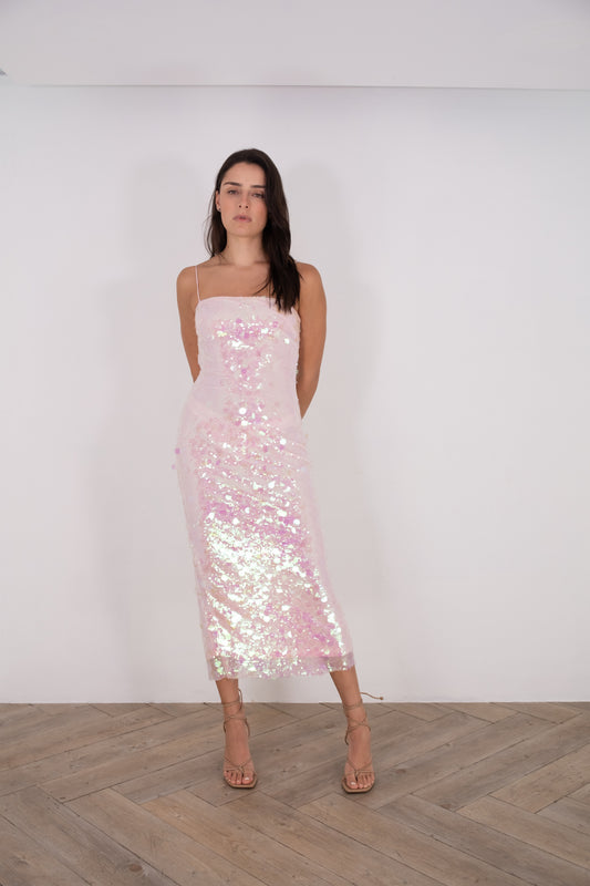 Pink Sequin Maxi Dress