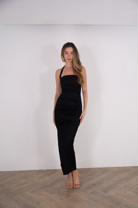 Black Halter Pencil Dress