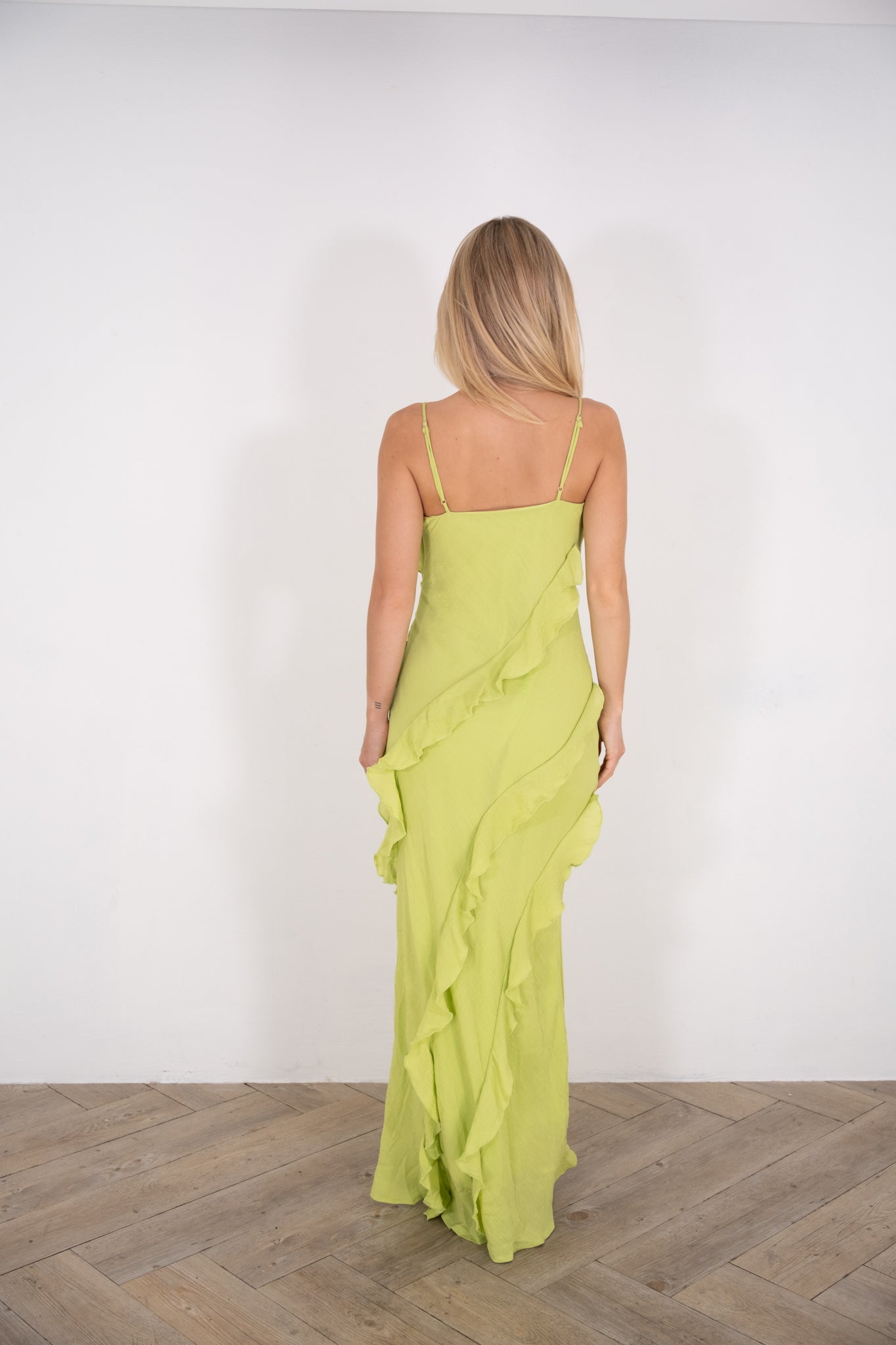 Lemon ruffled maxi dress