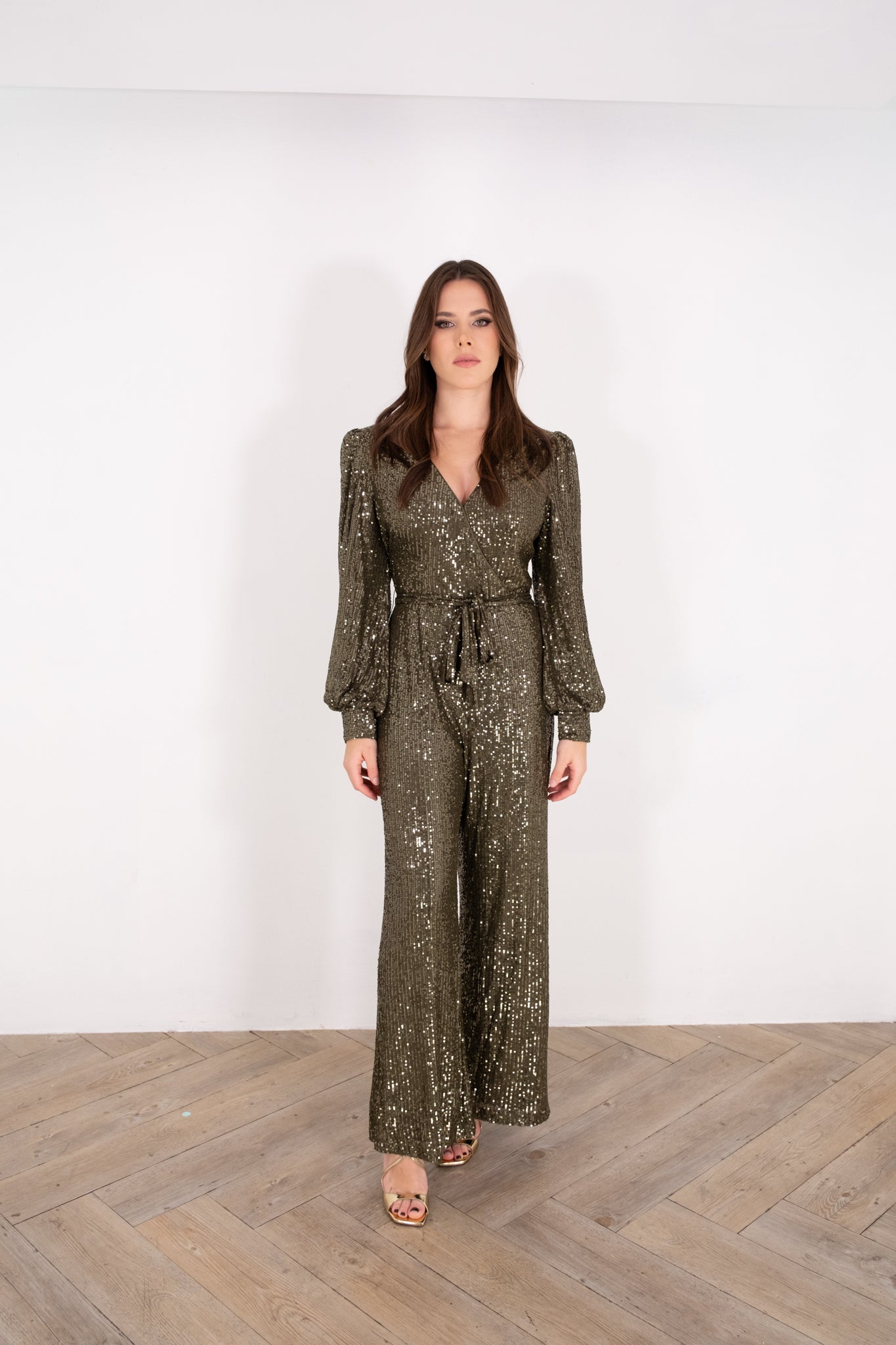 Olive Sequin Jumpsuit