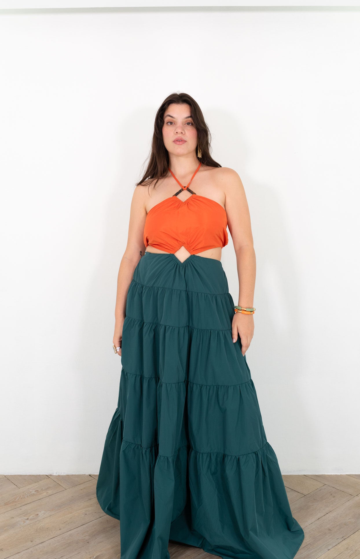 Orange/Keil Cut Out Maxi Dress