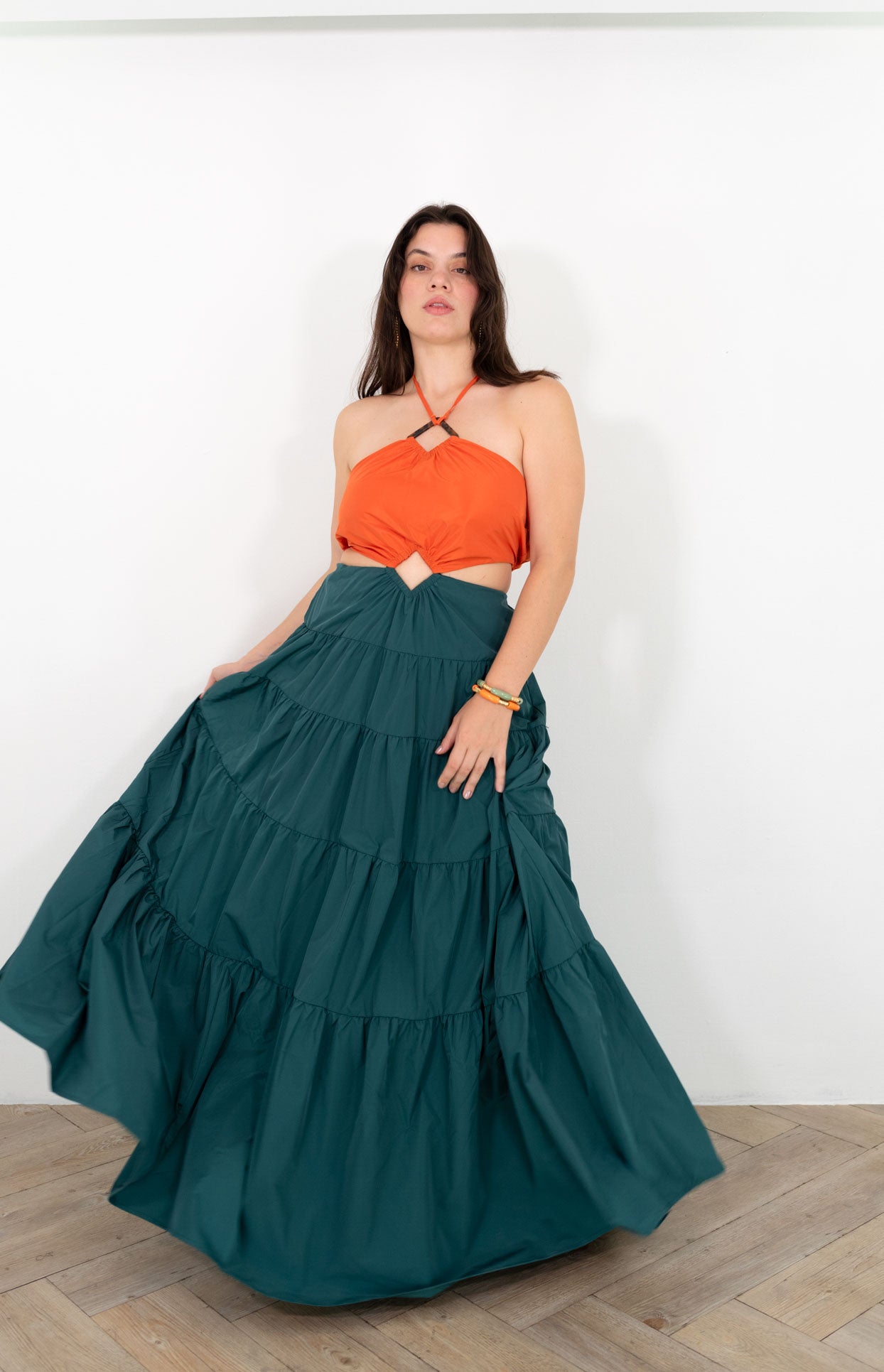 Orange/Keil Cut Out Maxi Dress