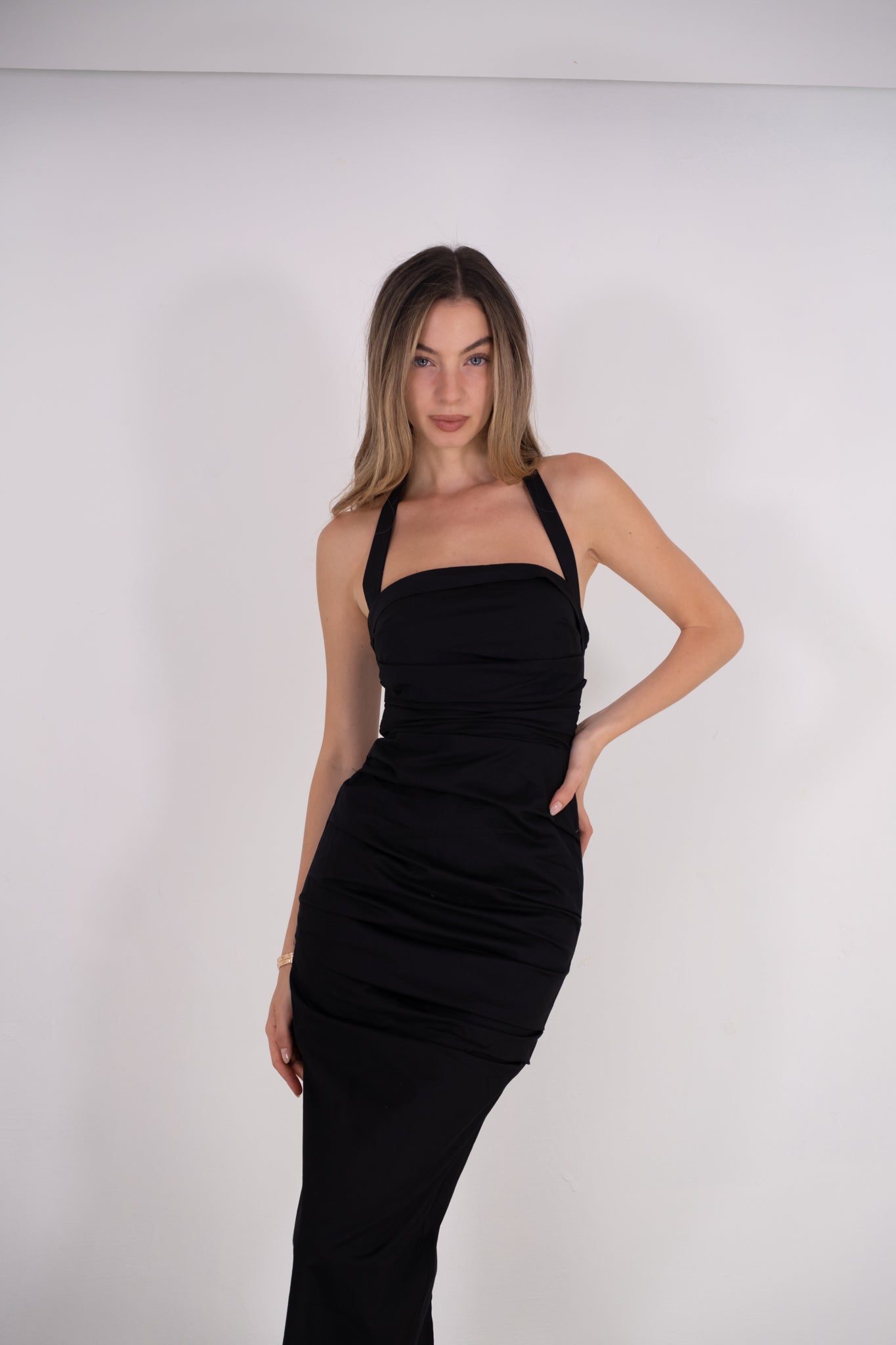 Black Halter Pencil Dress