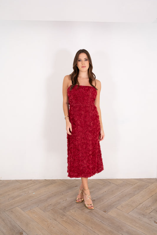 Burgundy Floral Dress